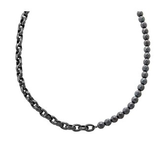 Módní pánský náhrdelník s korálky hematitu AXG0150060 Armani Exchange