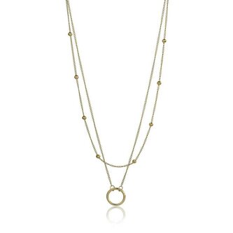 Stylový dvojitý náhrdelník z pozlacené oceli Lyric EWN24009G Emily Westwood