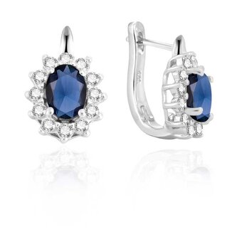 Stříbrné náušnice se safíry SAFAGUP2720 Beneto Exclusive