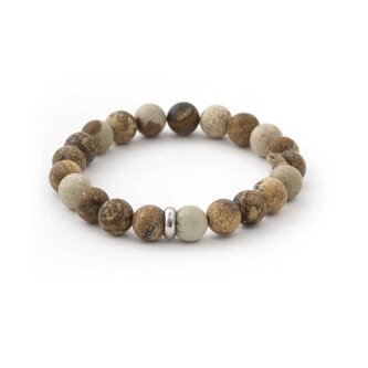 Korálkový náramek z jaspisu MINK108 Agato / Délka: 19 cm