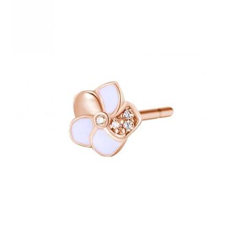 Půvabná bronzová single náušnice Květina Allegra RZAL002 Rosato