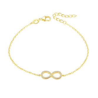 Pozlacený stříbrný náramek s krystaly AGB483/20-GOLD Beneto