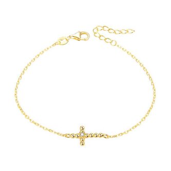 Pozlacený náramek s křížkem AGB580/21-GOLD Beneto