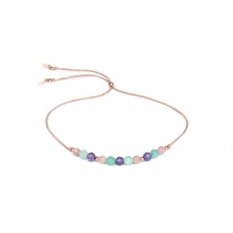 Šňůrkový náramek s amazonitem, ametystem a angelitem HE24R3RG-LP Agato