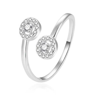 Elegantní otevřený stříbrný prsten se zirkony AGT-R55W Agato / Obvod: 52 mm - 52 mm
