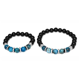 Minerální náramek pro otce se synem MINK137/SET (tygří oko, lávový kámen, hematit) Agato