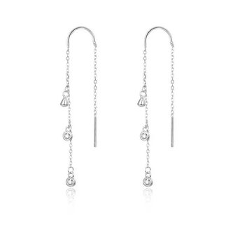 Dlouhé stříbrné náušnice se zirkony AGUV1964 Beneto