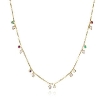 Hravý pozlacený náhrdelník se zirkony Trend 9122C100-39 Viceroy