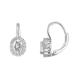 Stříbrné náušnice s čirými krystaly AGUC1166 Beneto