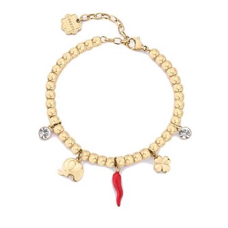 Kuličkový pozlacený náramek s přívěsky pro štěstí Chakra BHKB246 Brosway