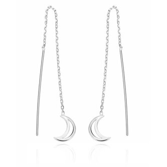 Dlouhé stříbrné náušnice s měsícem AGT-E044V Agato