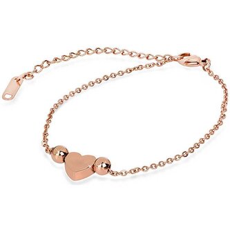 Něžný bronzový náramek se srdíčkem Troli
