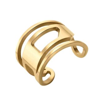 Stylový otevřený prsten z pozlacené oceli DX1569710 Diesel / Obvod: 59 mm - 59 mm