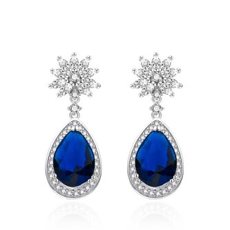 Překrásné stříbrné náušnice s modrými zirkony AGT-E151PBL Agato