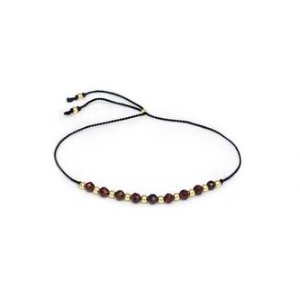 Šňůrkový náramek s korálky z granátu HE21R3G-BK Agato