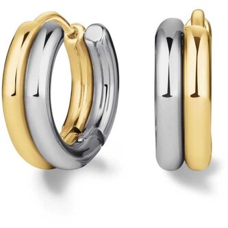 Nadčasové bicolor náušnice kruhy z oceli JED2G-J709 Rosefield