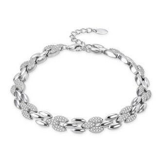 Výrazný stříbrný náramek se zirkony AGB758/21 Agato