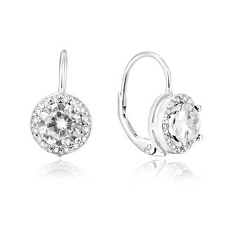 Stříbrné třpytivé náušnice AGUC901 Beneto