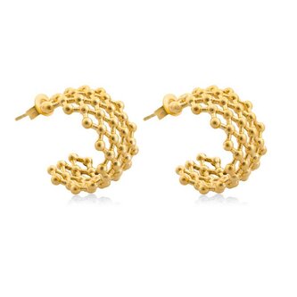 Výrazné pozlacené náušnice kruhy VAAXF216G Troli