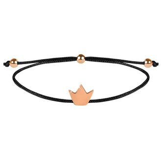 Šňůrkový náramek Korunka černá/bronzová Troli