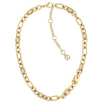Masivní náhrdelník z pozlacené oceli Contrast Link Chain 2780784 Tommy Hilfiger