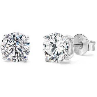 Krásné peckové náušnice s třpytivým zirkonem AGUP Beneto / Průměr: 0,7 cm