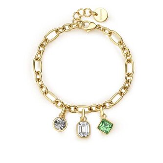 Krásný pozlacený náramek s přívěsky Symphonia BYM196 Brosway