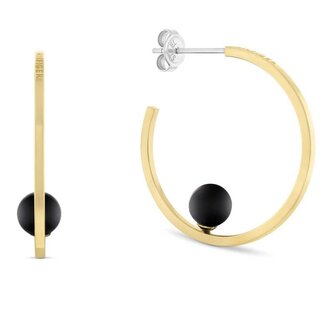 Pozlacené kruhy s onyxem Semi-Precious Beads 2780965 Tommy Hilfiger