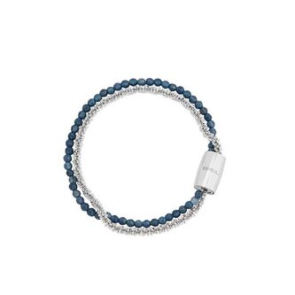 Dvojitý náramek s modrým achátem Magnetica System TJ3724 Breil / Délka: 20,5 cm