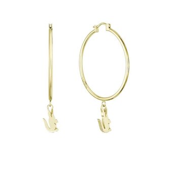 Nadčasové pozlacené kruhy s přívěsky krokodýla 2040376 Lacoste