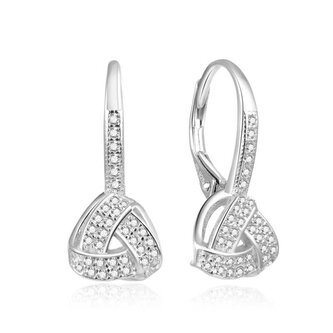 Moderní stříbrné náušnice s čirými zirkony AGUC1764 Beneto