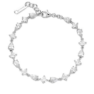 Oslnivý stříbrný náramek se zirkony Fancy Infinite White FIW115 Brosway