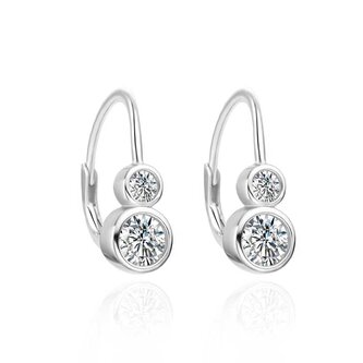 Stříbrné visací náušnice s čirými zirkony AGT-E260LW Agato