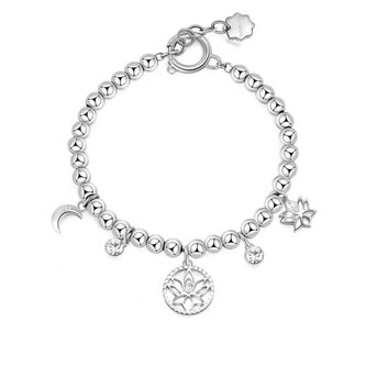 Ocelový korálkový náramek s přívěsky Chakra BHKB115 Brosway
