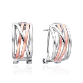 Elegantní bicolor náušnice se zirkony AGT-E123KK-2T Agato