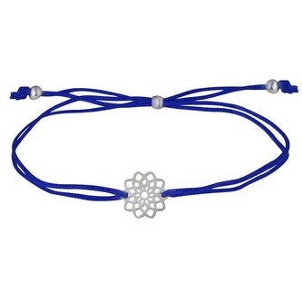 Šňůrkový náramek s mandalou modrá/ocelová Troli