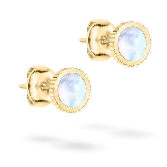 Půvabné pozlacené náušnice s perletí Mop Coin TJ-0429-E-07 Tamaris