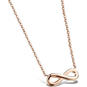 Růžově pozlacený ocelový náhrdelník Nekonečno KNS-271 Troli