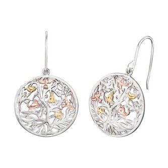 Stříbrné tricolor náušnice Strom života ERE-TREE-TRICO Engelsrufer