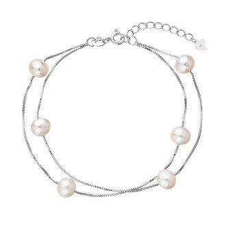 Půvabný dvojitý náramek s říčními perlami 23022.1 Evolution Group
