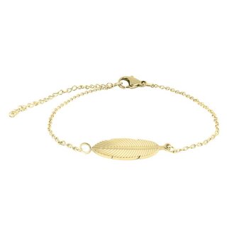 Stylový pozlacený náramek s peříčkem Troli