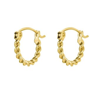 Moderní kroucené náušnice kruhy Essentials JETHG-J577 Rosefield