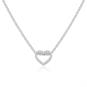 Půvabný stříbrný náhrdelník se zirkony AGS1283/47L (řetízek, přívěsek) Beneto