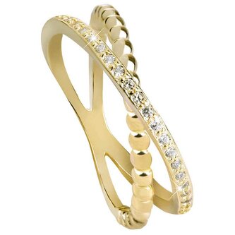 Pozlacený dvojitý prsten ze stříbra AGG196 Beneto / Obvod: 60 mm - 60 mm