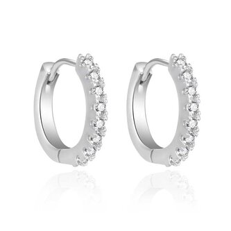 Slušivé kruhové náušnice se zirkony AGT-E201KW Agato
