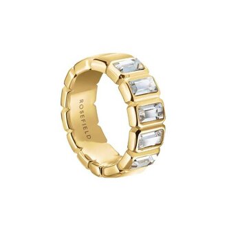 Okouzlující pozlacený prsten s krystaly Iconic JRIO Rosefield / Obvod: 56 mm - 56 mm