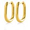 Minimalistické pozlacené oválné náušnice z oceli Troli