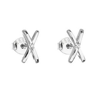 Stříbrné náušnice pecky Křížky se zirkony 11094.1 Evolution Group