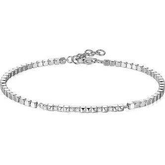 Slušivý stříbrný náramek se zirkony Cubica RZB032 Rosato