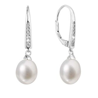Půvabné stříbrné náušnice s pravými říčními perlami 21059.1 Evolution Group